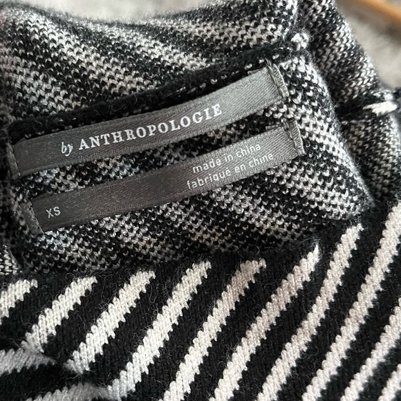 Anthropologie Lizzie Mock Neck Sweater Mixed Print Polka Dot Strips - Picture 9 of 11